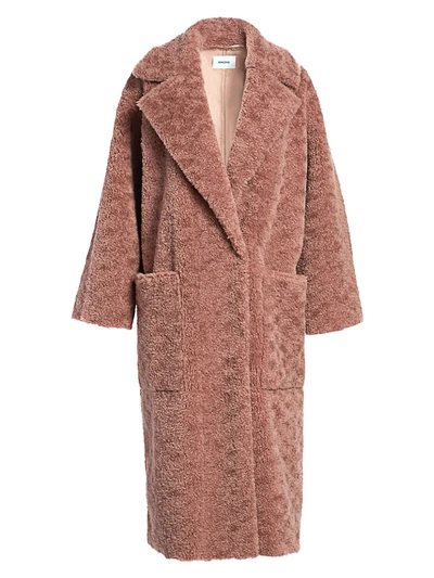 Shop Nanushka Women's Imogen Faux Fur Teddy Coat In Faded Rose