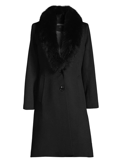 Shop Sofia Cashmere Women's Fox Fur Collar Jacket In Black