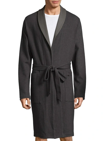 Shop Hanro Men's Paul Twill Robe In Twill Pattern