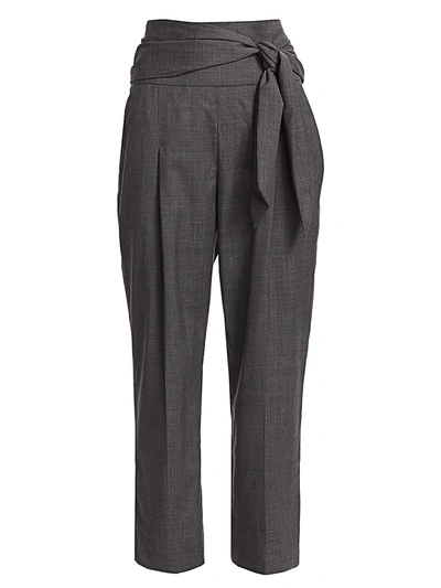 Shop Brunello Cucinelli Women's Virgin Wool Straight-leg Trousers In Grey