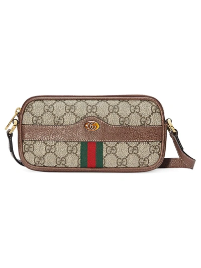 Shop Gucci Women's Ophidia Gg Mini Bag In Beige Chocolate