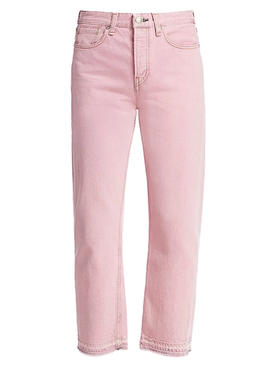 Shop Rag & Bone Women's Maya High-rise Ankle Straight Jeans In Shadow Pink