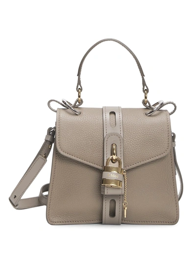 Shop Chloé Women's Aby Leather Top Handle Bag In Motty Grey