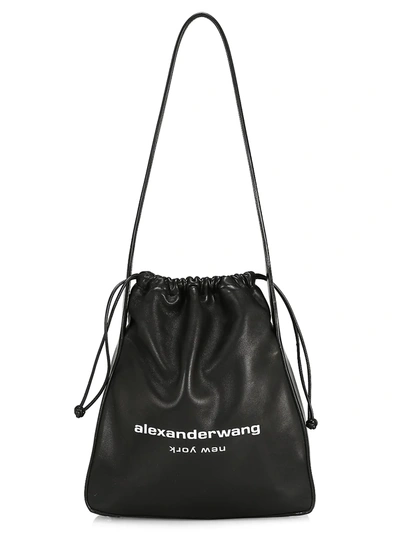 Shop Alexander Wang Ryan Leather Dust Bag In Black