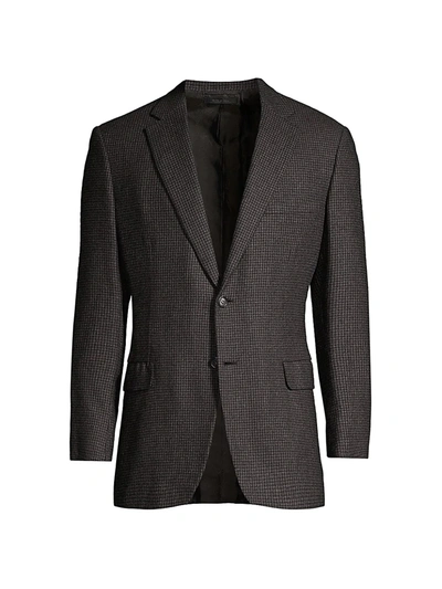 Shop Brioni Men's Houndstooth Cashmere Sportcoat In Brown