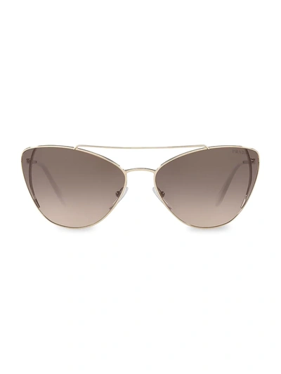 Shop Prada Women's Catwalk 68mm Cat Eye Sunglasses In Pale Gold