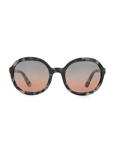 Shop Prada Heritage 56mm Round Sunglasses In Grey Blue