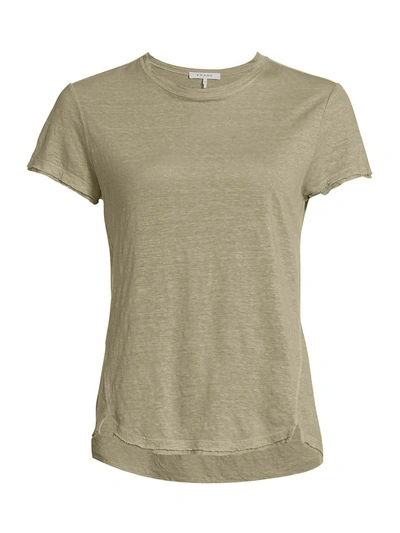 Shop Frame Easy True Organic Linen T-shirt In Military