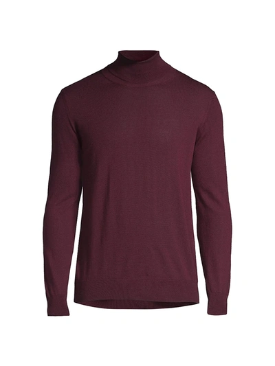 Shop Saks Fifth Avenue Collection Lightweight Cashmere Turtleneck Sweater In Burgundy