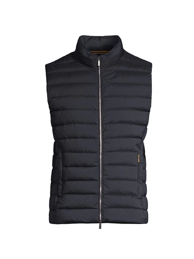 Shop Moorer Slim-fit Lightweight Puffer Vest In Dark Blue