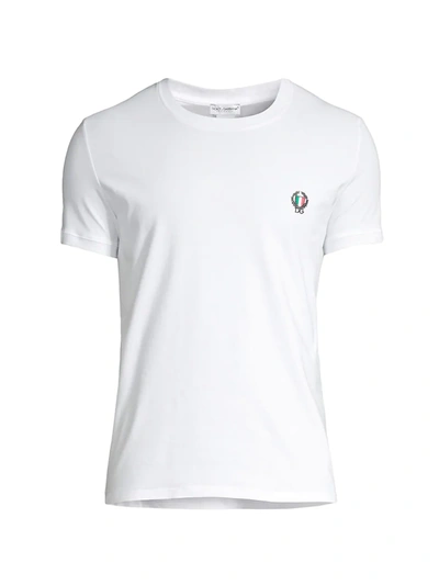 Shop Dolce & Gabbana Men's Sport Crest Crew T-shirt In White