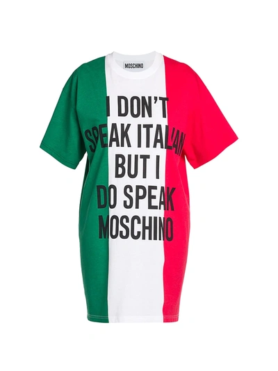 Shop Moschino Italian Jersey T-shirt Dress In Neutral