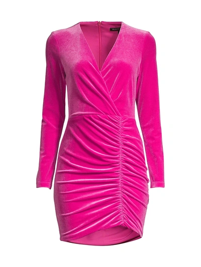 Shop Black Halo Women's Como Velvet Dress In Hot Pink