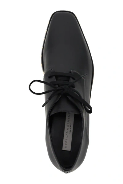 Shop Stella Mccartney Elyse Faux Leather Lace-up Shoes Studs In Black