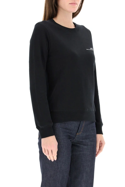 Shop Apc Item 001 Sweatshirt With Logo In Blue