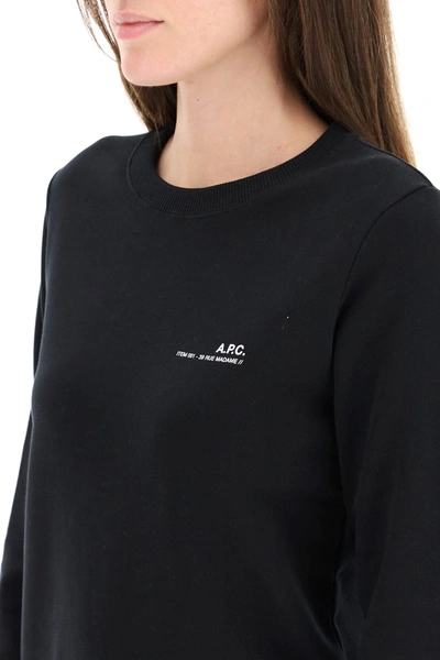 Shop Apc Item 001 Sweatshirt With Logo In Blue