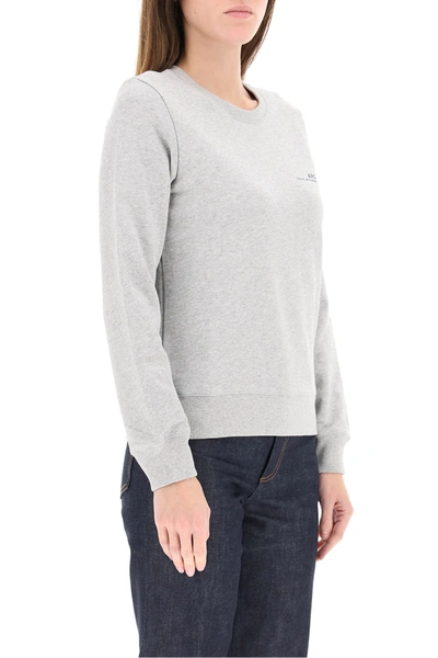 Shop Apc Item 001 Sweatshirt With Logo In Grey