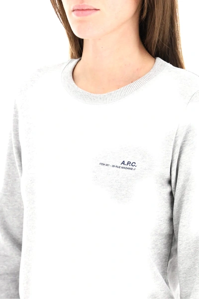 Shop Apc Item 001 Sweatshirt With Logo In Grey