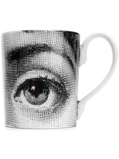 Shop Fornasetti Printed Mug In White