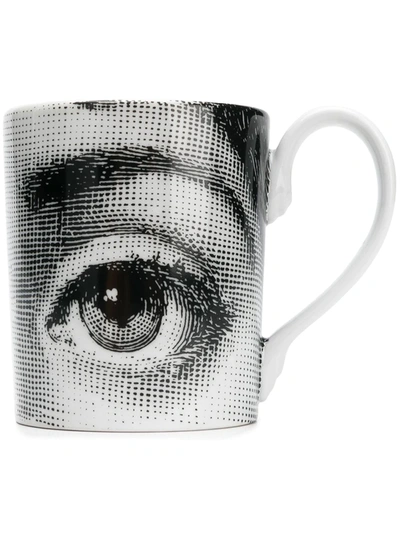 Fornasetti Occhi Bianco Mug In White