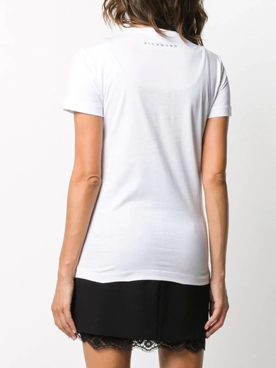 Shop John Richmond Studded Logo Cotton T-shirt In White