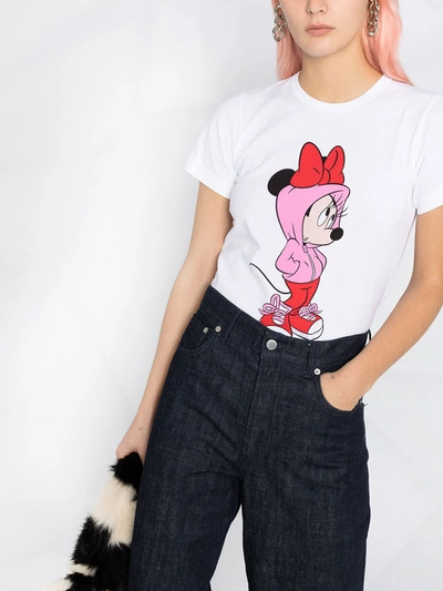 Shop Comme Des Garcons Girl Minnie Mouse Slogan T-shirt In White