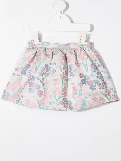 Shop Hucklebones London Floral-jacquard Mini Skirt In Pink