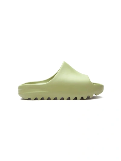 Shop Adidas Originals Yeezy Ridged Slides In Green