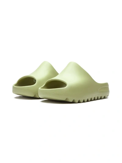 Shop Adidas Originals Yeezy Ridged Slides In Green