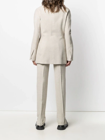 Pre-owned Gianfranco Ferre 1990s Off-centre Two-piece Suit In Neutrals