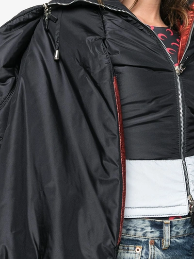 Pre-owned Gianfranco Ferre 1990s Puffed Sleeves Hooded Jacket In Black