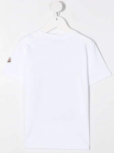 Shop Moncler Space-print Cotton T-shirt In White