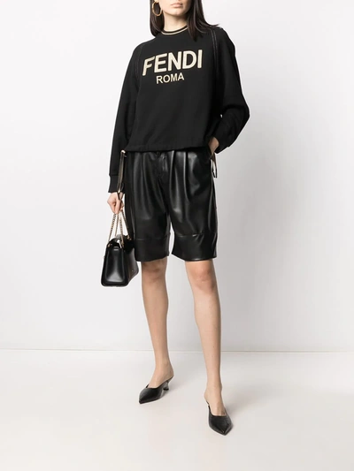 Shop Fendi Logo-embroidered Sweatshirt In Black