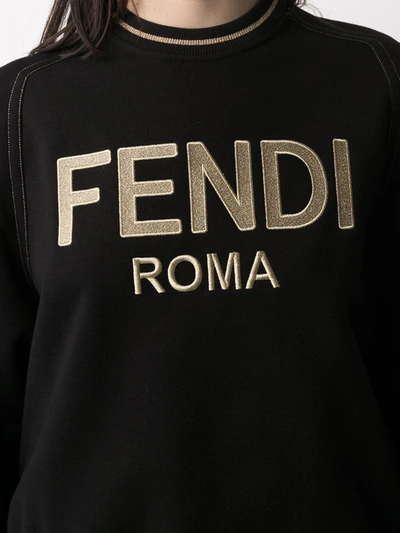 Shop Fendi Logo-embroidered Sweatshirt In Black