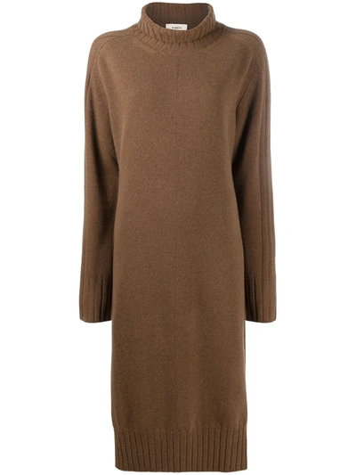 Shop Barena Venezia Roll Neck Jumper Dress In Brown