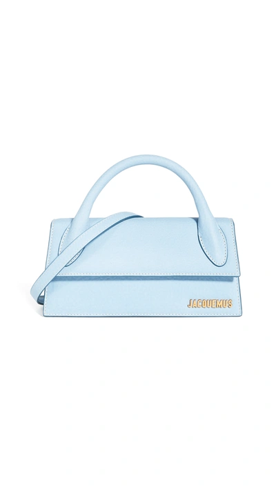 Shop Jacquemus Le Chiquito Long Bag In Light Blue