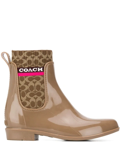 Shop Coach Rivington Pull-on Ankle Boots In Neutrals