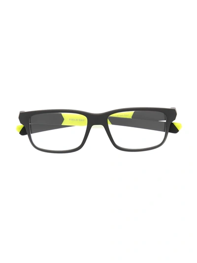 Shop Oakley Colour-block Rectangular Glasses In Black