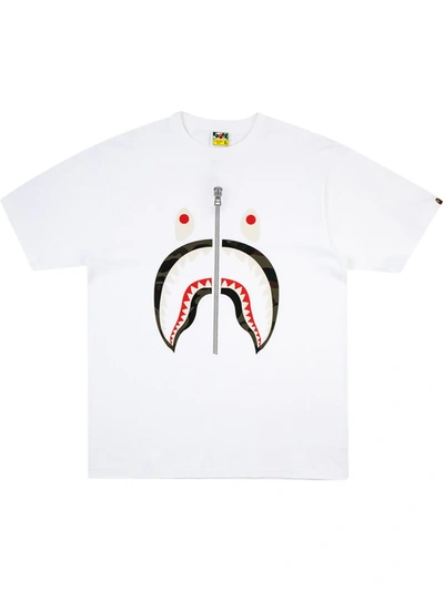 Shop A Bathing Ape Reflector Camo Shark T-shirt In White