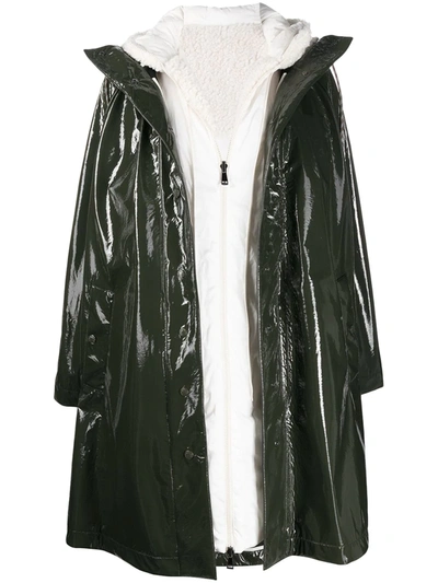 Shop Moncler Pott Hooded Raincoat In Green