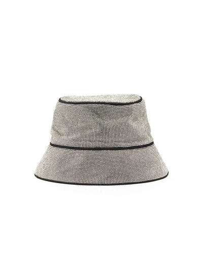 Shop Kara Crystal Mesh Bucket Hat In Metallic