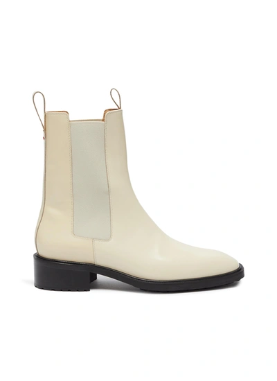 Shop Aeyde 'simone' Patent Leather Chelsea Boots In White