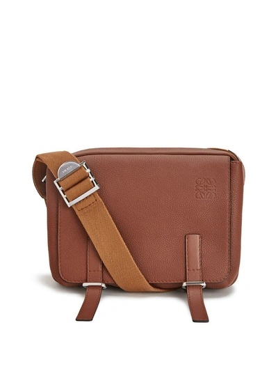 Shop Loewe Gusset Messager Bag In Brown