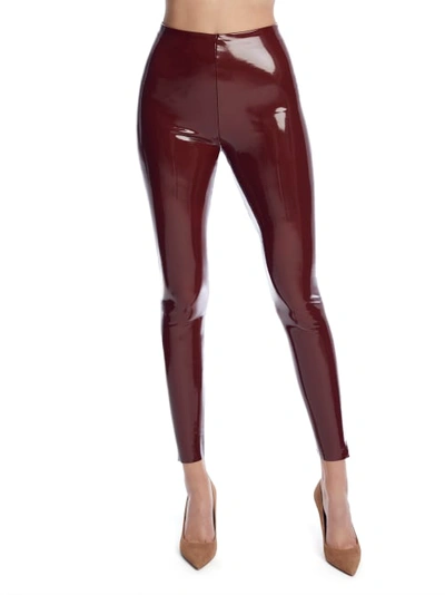Shop Commando Faux Patent Leather Leggings In Sienna