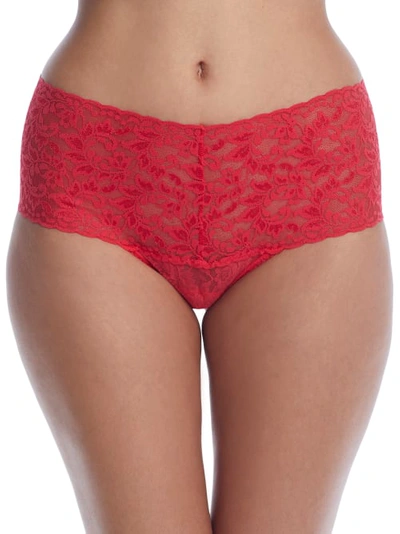 Shop Hanky Panky Signature Lace Retro Thong In Coral Rose
