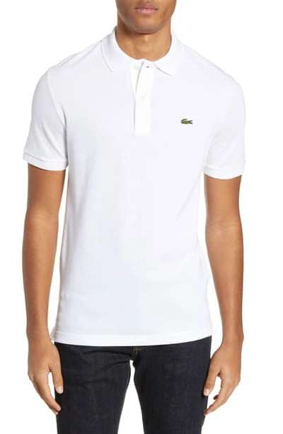 Shop Lacoste Slim Fit Pique Polo In White