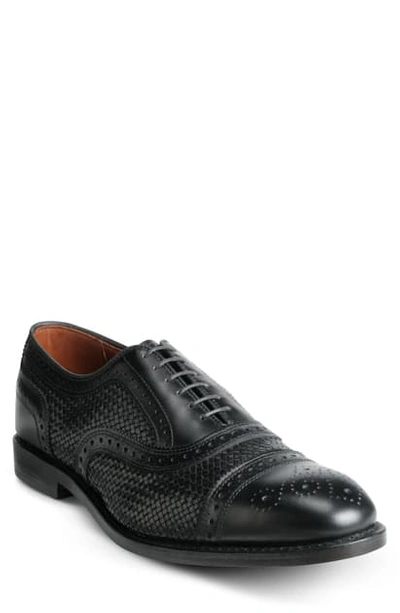 Shop Allen Edmonds Strand Weave Toe Oxford In Black