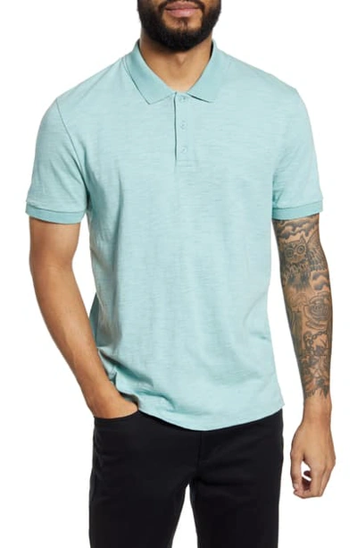 Shop Vince Classic Slim Fit Polo In Bay Blue