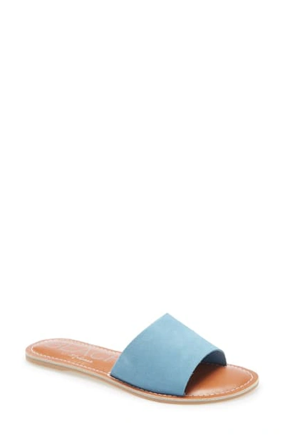 Shop Beach By Matisse Coconuts By Matisse Cabana Slide Sandal In Light Blue Suede