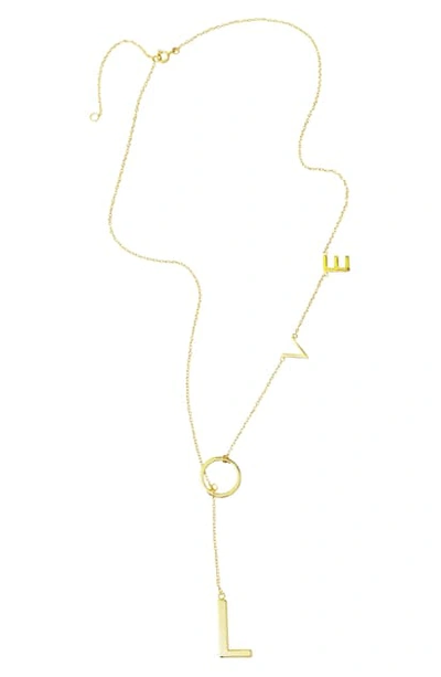 Shop Adornia Love Lariat Necklace In Yellow/ Gold